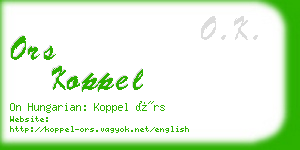ors koppel business card